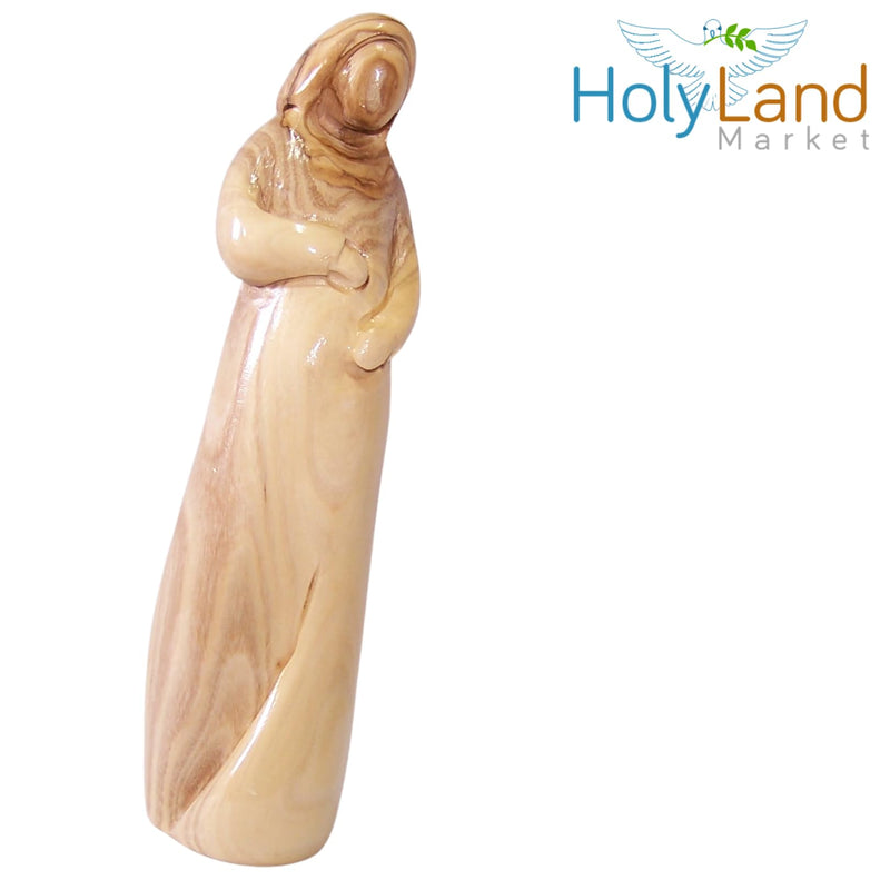 Holy Land Market The Helper in Childbirth - Mary Pregnant Carrying Baby Jesus in her Womb - Olive Wood (20 cm cm or 8 inches)