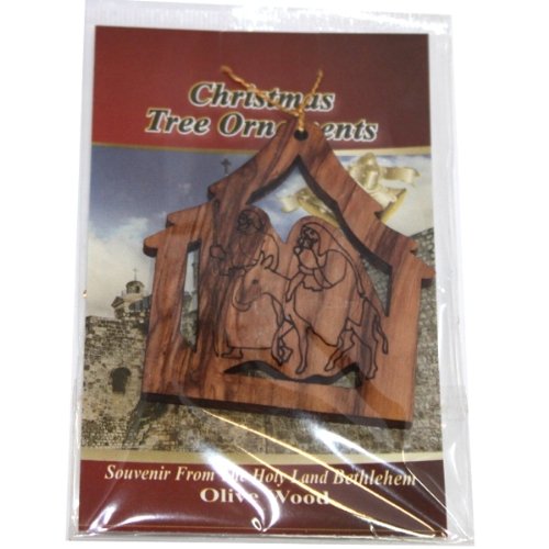 Flight to Egypt Ornament gift carved by Laser - Olive wood ( 7 cm or 2.8 inch with certificate)