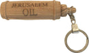 Holy Land Market Anointing oil bottle ampoule inside Olive wood Keys ring (8cm - 3.3 inches)