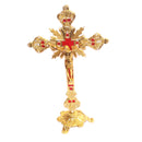 Holy Land Market Altar Table Crucifix - Church or Home Decor - Enamel Ornamented