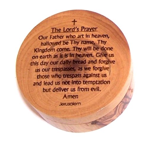 Olive wood Rosary with Earth from the Holy Land with Lord`s prayer box ( box ...