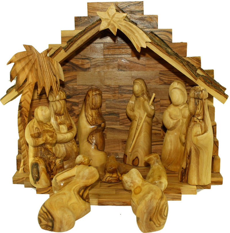 Olive Wood Nativity Set- Modern Style