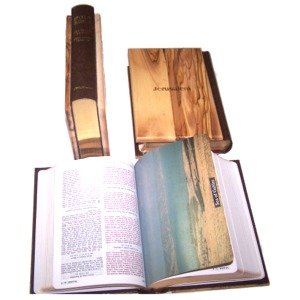 Jerusalem Bible, Olive Wood Cover carved with the Messianic Seal - crafted-in sign and the Last Supper of our Lord(English, 1094 pages)