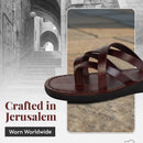 Holy Land Market Men/Women Biblical Jesus Leather Sandals/Slides From Jerusalem (Jerusalem Style I)