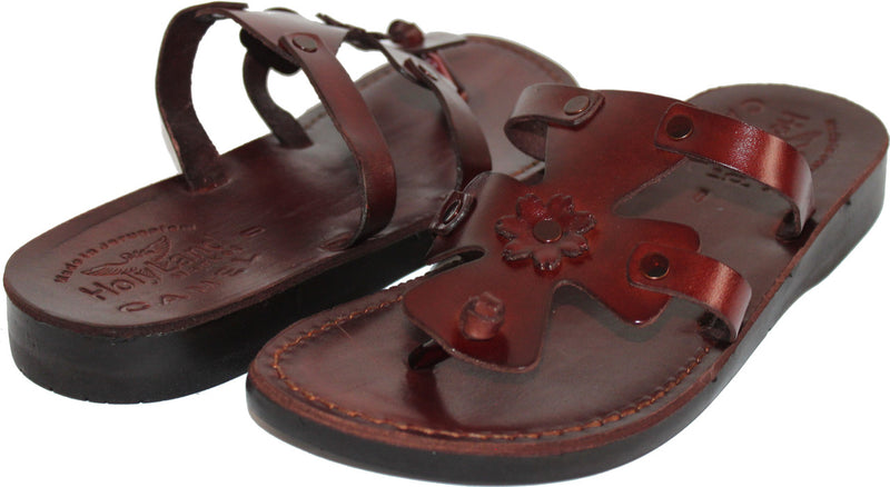 Holy Land Market Men/Women Biblical Jesus Leather Sandals/Slides From Jerusalem (Sarah Style I)