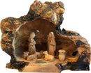 Holy Land Market Unique Olive Wood Nativity Set with Carved in by Hand Rustic Stable - no Two Alike