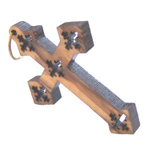 Olive wood Coptic Cross Laser Pendant(4.3x3.1 cm or 1.7x1.2")