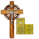 Holy Land Market Celtic God Bless Our Home Handmade Wall Olive Wood Catholic Crucifix - 10 Inches