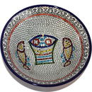 Mercado Tierra Santa, cuenco profundo de cerámica armenia del milagro de la multiplicación de los peces y los panes - Grande (9.5 pulgadas o 24cm de diámetro)