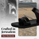 Sandalias/Deslizadores de cuero de Jesús bíblico para hombres/mujeres del Mercado de Tierra Santa de Jerusalén (Samaria Negro)