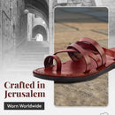 Sandalias/Deslizadores de cuero de Jesús bíblico para hombres/mujeres del Mercado de Tierra Santa de Jerusalén (Estilo Belén I)