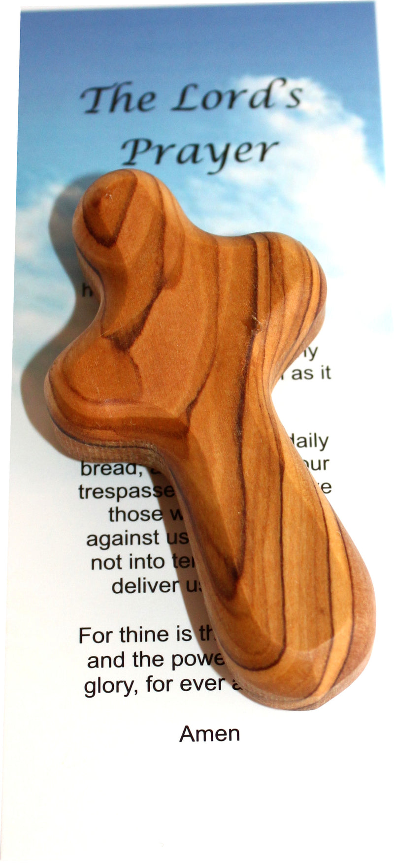 Holy Land Market 6 Small Olive Wood Pocket/Holding Crosses - 2.75 Inches each with Certificate from Bethlehem