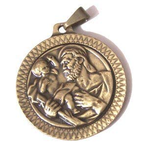 St. Anthony / St. Christopher- Bronze medal(3.2cm-1.3" diameter)