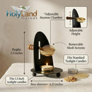 Brass Incense Burner kit - Candle and Incense and Two Mesh Screens, Adjustable Charcoal and Tea Light Bakhoor Burner for Resin, Myrrh, Copal and Bakhoor at Home, Church, Temple or Meditation Space