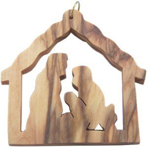 Holy Land Market Wooden Ornament - Flat. (6.5x6.5 cm or 2.6x2.6)