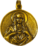 Sagrado Corazón / Corazón Inmaculado - Bronce (3cm-1.2" de diámetro)
