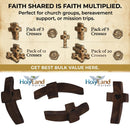 Holy Land Market Olive Wood Pocket Fidget Worry Thumb Crosses – Hand-Carved Prayer Crosses with Certificates & Velvet Pouches for Anxiety and Stress Relief