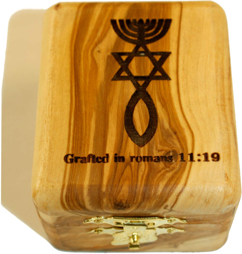 Holy Land Market Unique Messianic Olive Wood Box I - Standard Size