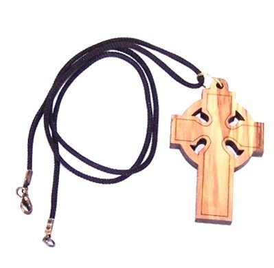 Large Cross celtic Style - olive wood necklace (necklace is 60cm long - 23.5 inches and Cross is 6cm or 2.4 inches)