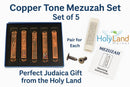 Holy Land Market Copper Mezuzah Set, 3.5 Inch, 5 Traditional Designs with Scrolls and Screws