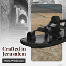 Holy Land Market Men/Women Biblical Jesus Leather Sandals/Slides From Jerusalem(Jesus - Style I)