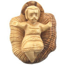 Holy Land Market olive wood Baby Jesus in Cradle - Standard size (3 Inches)