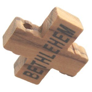 2.2 cm olive wood stamped rosary cross (2.2 or 0.87" square)
