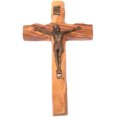 Small olive wood Crucifix - 4.75 inches