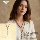 Holy Land Market Olive Wood Rosary with Soil from Bethlehem - with certificate and velvet bag