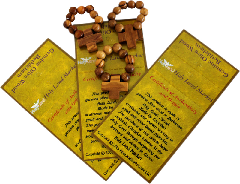 Olive Wood Finger Rosary (Set of Three)