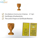 Holy Land Market Communion Wine Cup - Olive Wood-MED (3 inches tall). Great details and work on each.
