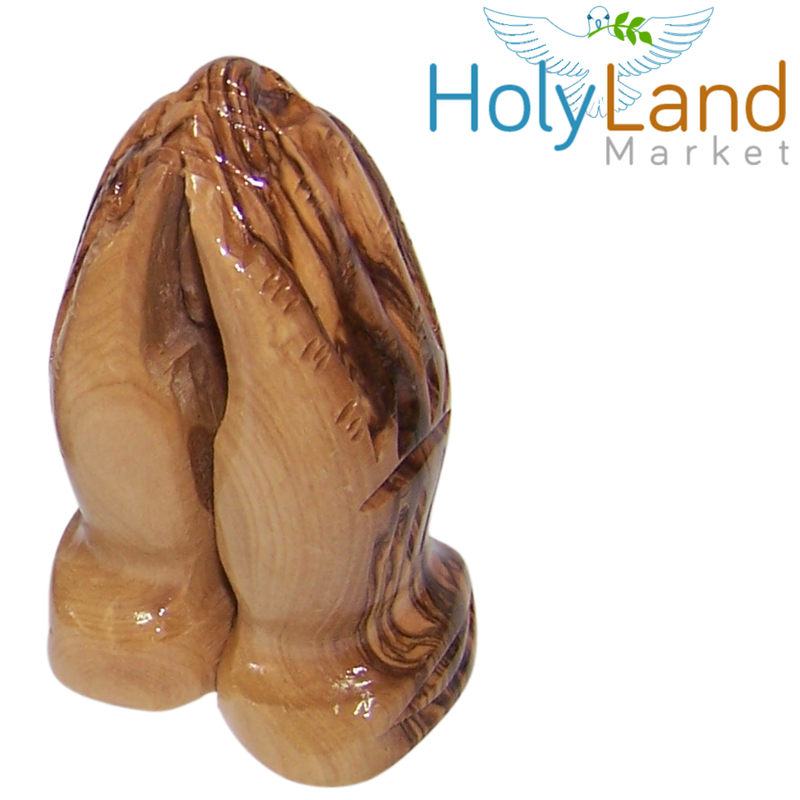 Holy Land Market Olivewood Praying Hands (6 cm or 2.5 Inch) - Small Hands