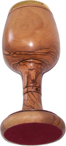 Holy Land Market Goblet - Chalice - Dark Olive Wood (8.5 Inches Large) - Cup Insert (4 Ounces Capacity)