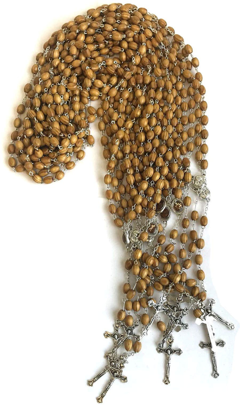 Holy Land Market Dozen Rosaries from Bethlehem with Certificates and Velvet Bags