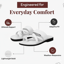 Holy Land Market Men/Women Biblical Jesus Leather Sandals/Slides From Jerusalem (White Shepherd's Field II)
