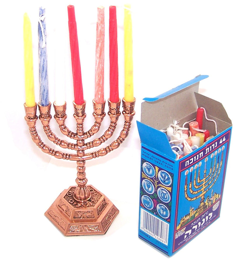 Holy Land Market Jewish Candle Sticks Menorah - 7 Branches - 12 Tribes of Israel Menorah
