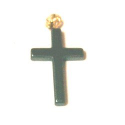 Hematite rosary cross (0.8")
