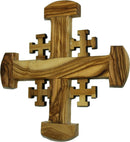 Holy Land Market Crusader Catholic Olive Wood Bethlehem Holy Jerusalem Cross ( 6.5 Inches Large )