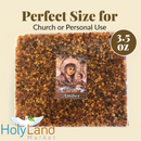 Mercado de Tierra Santa Incienso de Flores Trituradas y Selladas de La Tierra Santa - 90-110 Gramos (3.5 Onzas)