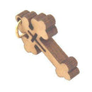 Colgante láser mini-Cruz oriental de madera de olivo (2.2x1.6 cm o 0.86x0.6")