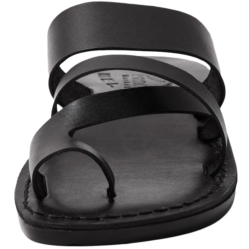 Holy Land Market Men/Women Biblical Jesus Leather Sandals/Slides From Jerusalem (Bethlehem Black)