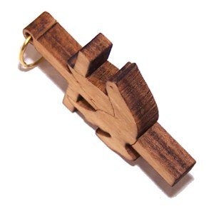 Holy Spirit Olive wood Dove Cross Laser(6cm or 2.36" long )