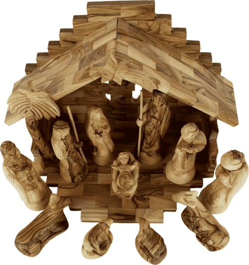 Conjunto de nacimiento de Holy Land Market - Conjunto de nacimiento de madera de olivo