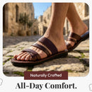 Sandalias/Deslizadores de Cuero Bíblicos para Hombres/Mujeres de Jesús del Mercado de Tierra Santa Desde Jerusalén (Estilo Belén II)