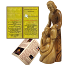 Holy Land Market Hand-Carved Olive Wood Holy Family – 8” Bethlehem Nativity Scene – Detailed Face Carvings – Christmas Decor for Home or Church – with Certificate & Prayer Card and Booklet - 8 Inches