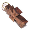 Cruz de madera de olivo maltesa con láser (6 cm o 2.36" de largo)