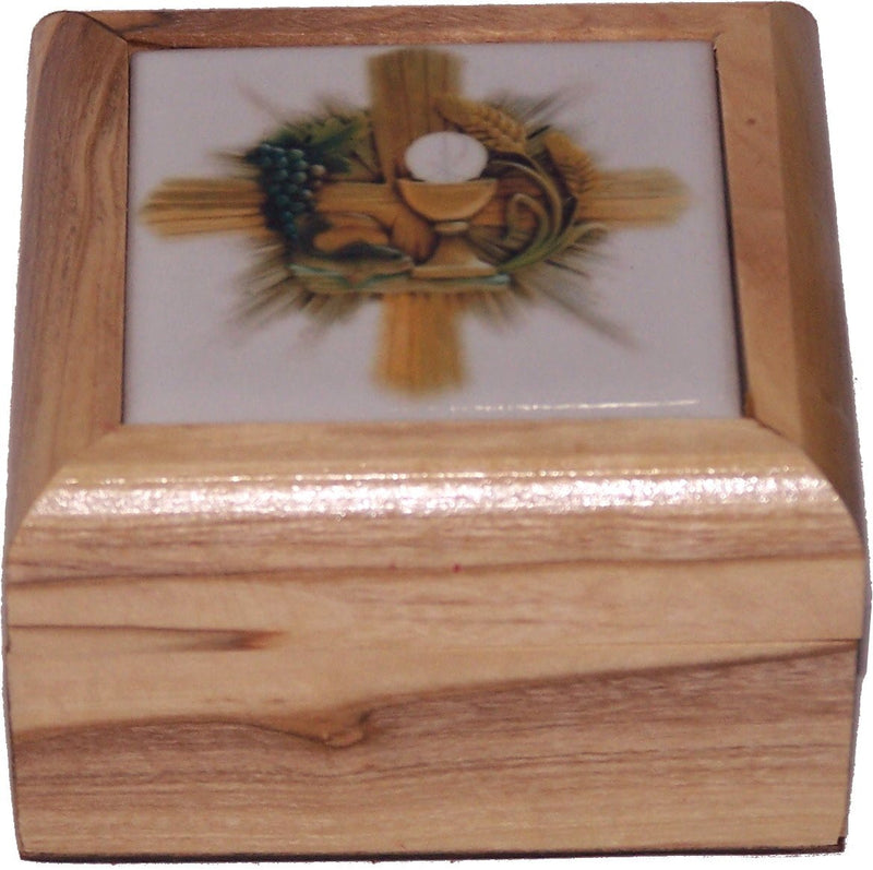 Holy Land Market First Communion Box - Rosary Box - Bethlehem Olive Wood