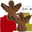 Holy Land Market Hand-Carved Olive Wood Guardian Angel from Bethlehem, 2.5 Inch Religious Figurine with Red Velvet Pouch and Certificate of Authenticity