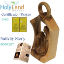 Wood Nativity Set - Holy Family modern style (14.5 high x10 cm or 5.7x3.93")