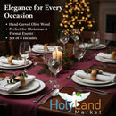 Holy Land Market Hand-Carved Olive Wood Napkin Rings - Set of 6 - Holy Land Bethlehem Wood (Ring is 1.8 Inches in Diameter and 0.9 Inches high)